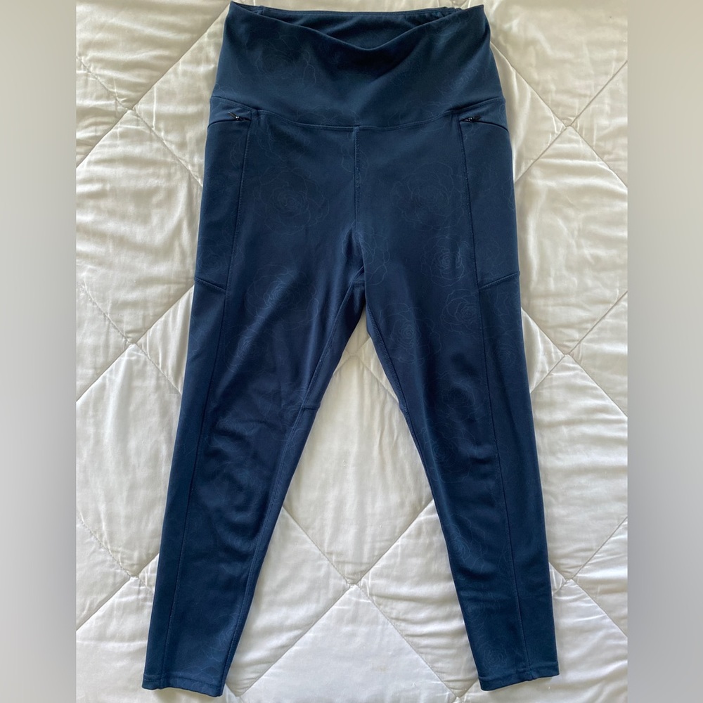 NICOLE MILLER Navy Floral Print Leggings